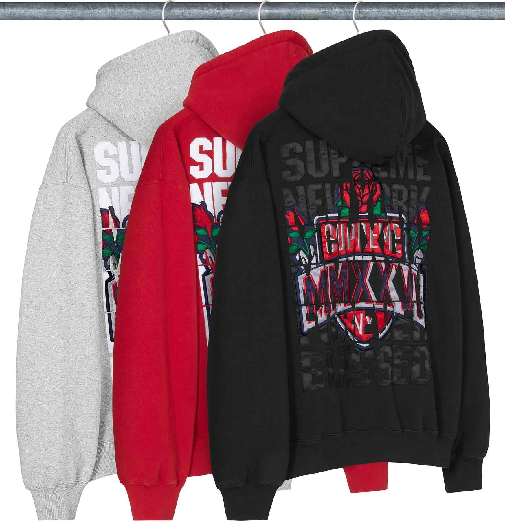 Blessed Appliqué Zip Up Hooded Sweatshirt
